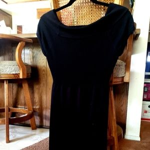 Stretchy black dress.